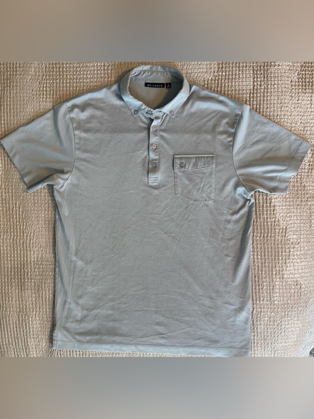 Devereux Brunner Jersey Golf Polo Shirt Gray Men’s M Pima Cotton Made in Peru